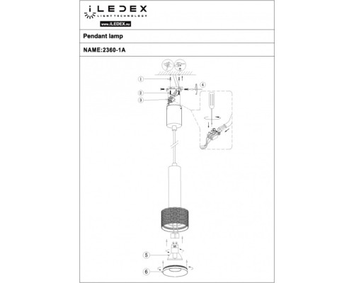 Подвесной светильник Delta 2362-1 BK+GRP iLedex
