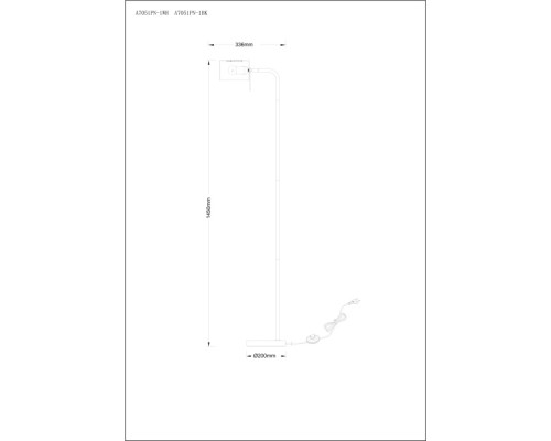Торшер Sebastian A7051PN-1BK Arte Lamp