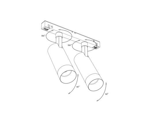 Трековый светильник Mgspot MGSPOT2X8 Bk 3000K Raumberg