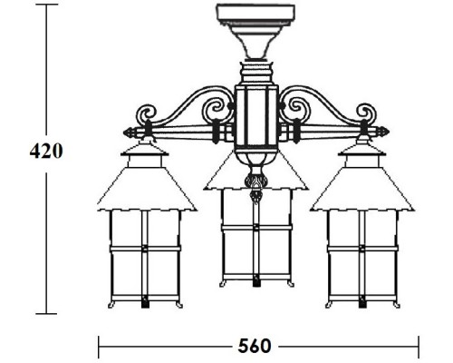 Потолочный светильник уличный CAIOR 1 81570A/3 Gb Oasis Light