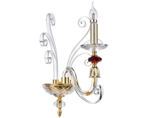 Бра CATARINA CATARINA AP1 V2 GOLD/TRANSPARENT-COGNAC Crystal Lux