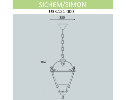 Уличный светильник подвесной Simon U33.121.000.AXH27 Fumagalli