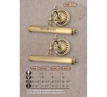 Подсветка для картин 030E 030E/2 AQ NO ADORNMENTS Riperlamp