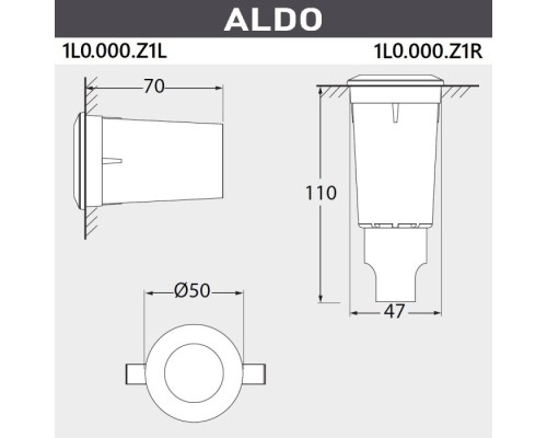 Встраиваемый светильник уличный Aldo 1L0.000.000.LXZ1L Fumagalli