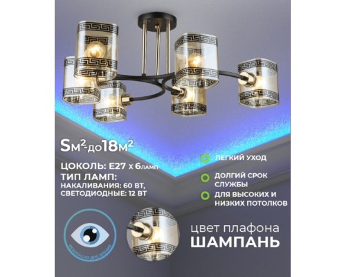 Потолочная люстра Evet 66772.01.69.06 Wedo Light