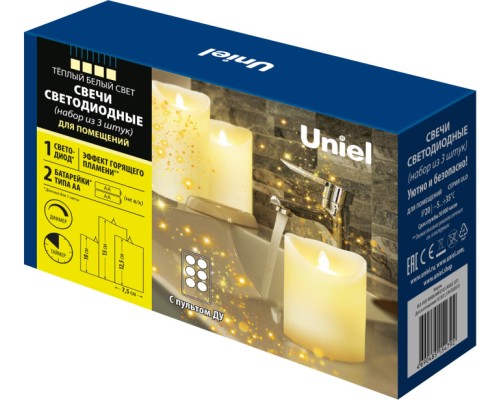 Световая фигура  ULD-F055 WARM WHITE RC CANDLE SET3 Uniel
