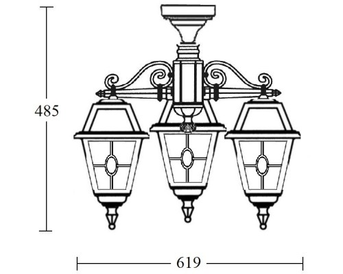 Потолочный светильник уличный FARO lead GLASS 91170A/3 lgY Bl Oasis Light