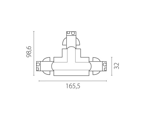 Коннектор Т-образный Quattro 504136-FRPSL Lightstar