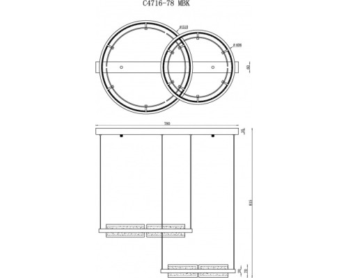 Подвесной светильник Meridian C4716-78 MBK iLedex