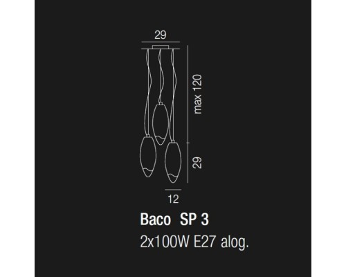 Подвесной светильник BACO SP BACO 3 BC RU Vistosi