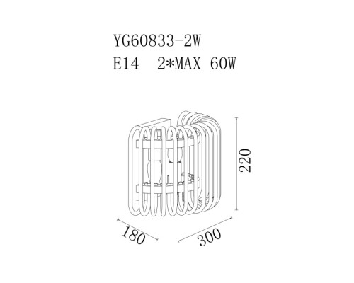 Бра  92EL-YG60833-2W Garda Decor