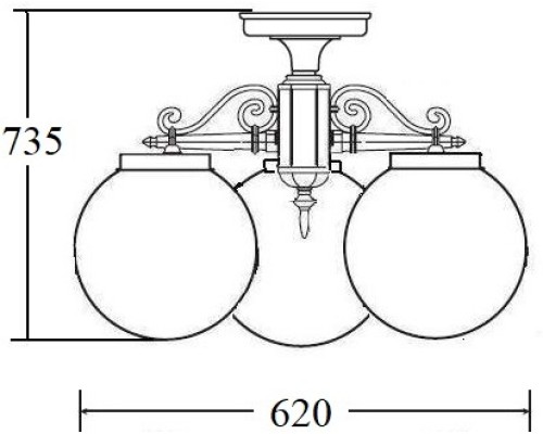 Потолочный светильник уличный GLOBO S 88270SA/3 Bl Oasis Light