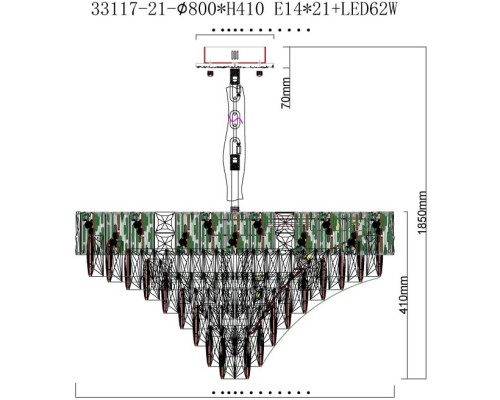 Подвесная люстра Delight FL1058-21P Fluorite
