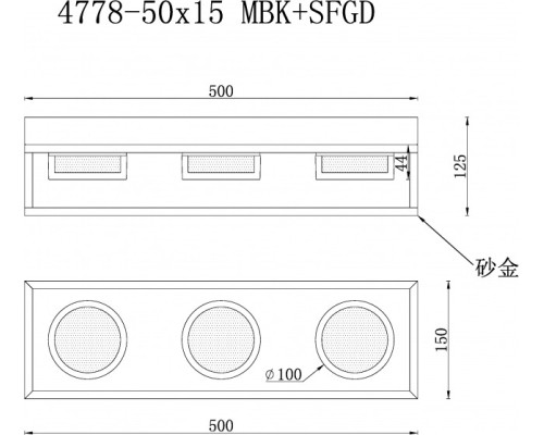 Настенный светильник Link 4778-50x15 MBK+SGD iLedex