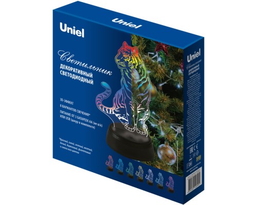 Световая фигура  ULI-M507 RGB/3AA TIGER/BLACK Uniel