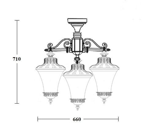 Потолочный светильник уличный ELBA 86470A/3 02 Bl Oasis Light