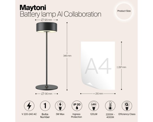 Интерьерная настольная лампа AI Collaboration MOD229TL-L3B3K2 Maytoni