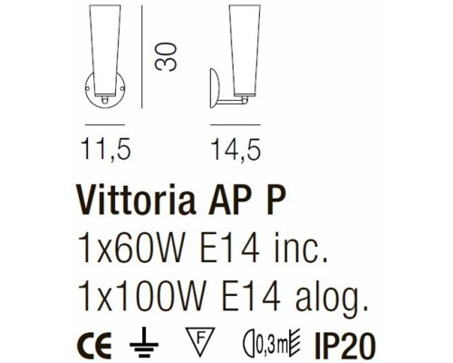 Бра VITTORIA AP VITTORIA BC NI Vistosi