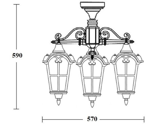 Потолочный светильник уличный PORTO 86170A/3 02 R Oasis Light