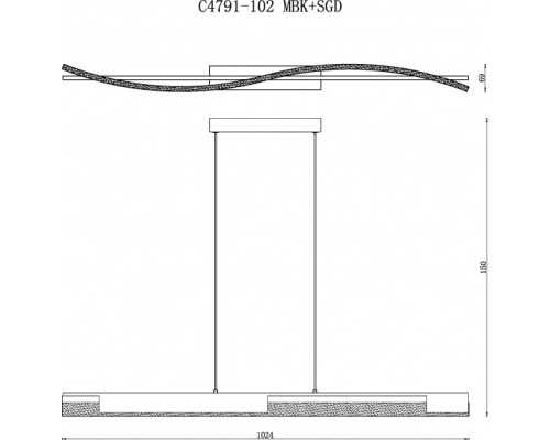 Подвесной светильник Scorpio C4791-102 MBK+SGD iLedex