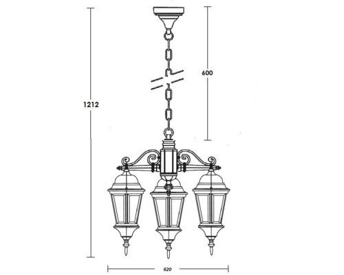 Уличный светильник подвесной ASTORIA 2 91470L/3 cover Gw Oasis Light
