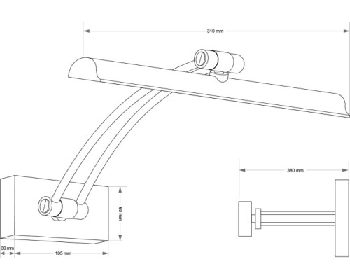Подсветка для картин ELVE ELV-PODS-1(ZM)380-DL Kutek