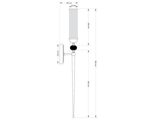 Бра CANTU CAN-K-1(ZM/1)T/70 Kutek