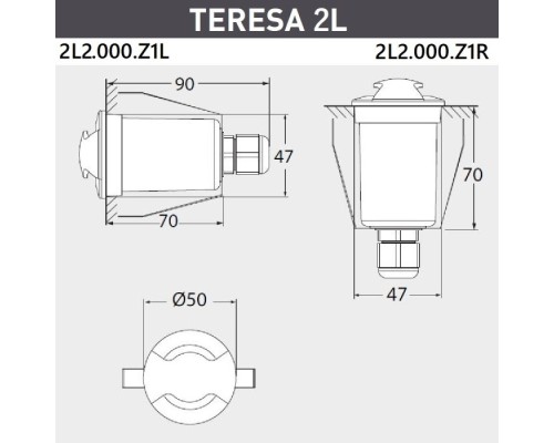 Встраиваемый светильник уличный Teresa 2L2.000.000.LXZ1L Fumagalli