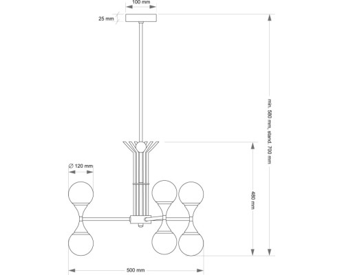 Потолочная люстра BARI BAR-ZW-3(Z) Kutek