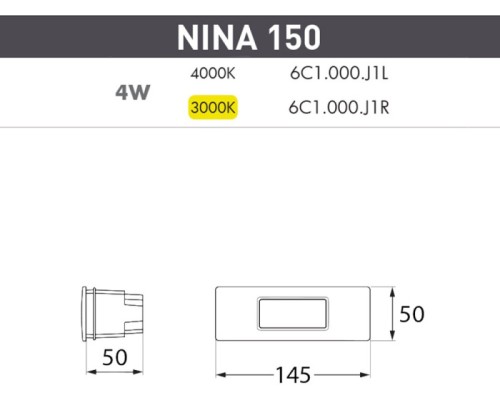 Встраиваемый светильник уличный Nina 6C1.000.000.LYJ1L Fumagalli