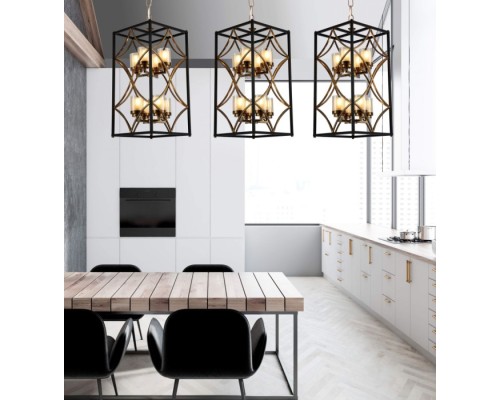 Подвесная люстра Quadrato Duo LDP 1223-8 BK+MD Lumina Deco