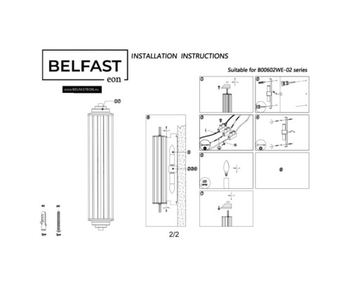 Настенный светильник Pennington 602W-2 BR Belfast