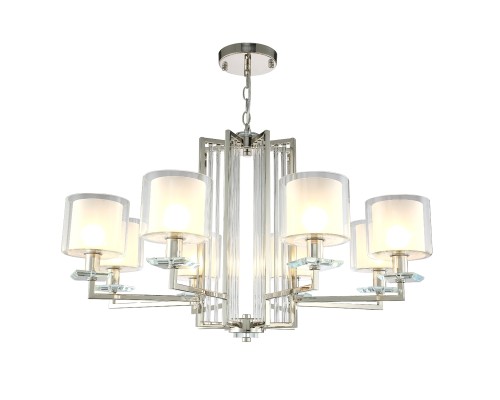 Подвесная люстра Nicolas NICOLAS SP-PL8 NICKEL/WHITE Crystal Lux