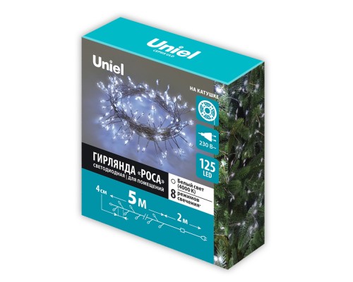 Гирлянда  ULD-S0500-125/DTA WHITE IP20 DEWDROP Uniel
