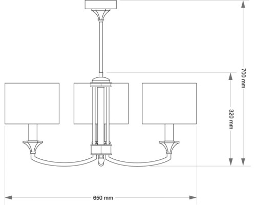 Потолочная люстра DECOR ABAŻUR DEC-ZW-3(BN/A) Kutek