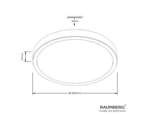 Потолочный светильник  XD2020.SL24Bk Raumberg