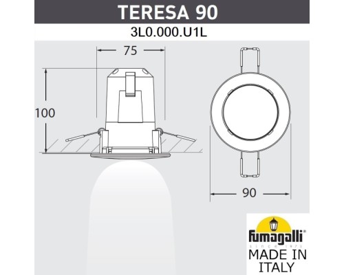Встраиваемый светильник уличный Teresa 3L0.000.000.WYU1L Fumagalli