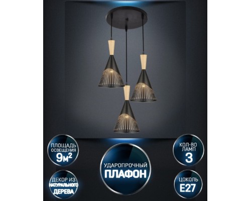 Подвесной светильник Adrien WD3603/3P-BK Wedo Light