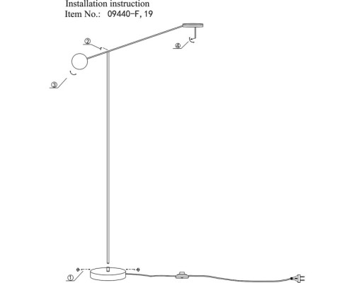Торшер Некси 09440-F,19(3000K) Kink Light