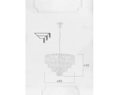 Подвесная люстра Kristin LH0066/8H-AB-CL Lumien Hall