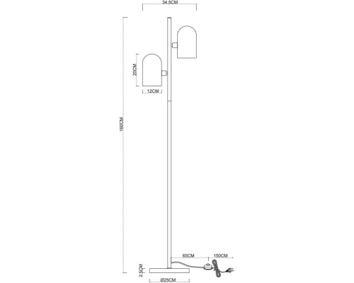 Торшер Cassel A5454PN-2PB Arte Lamp
