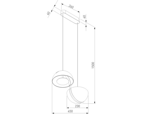 Подвесной светильник Emisfero 50083/2 LED золото Eurosvet