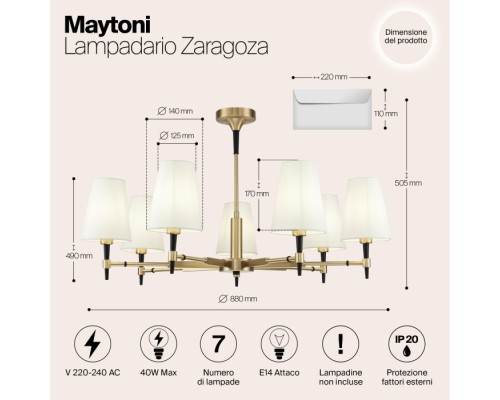 Потолочная люстра Zaragoza H001CL-07BS Maytoni