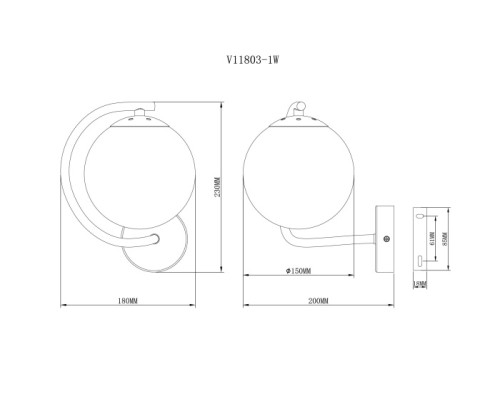 Бра Circle V11803-1W Moderli