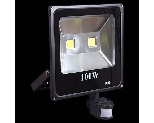 Прожектор уличный  54100-0.2-001QY LED100W+SENSOR BK Reluce
