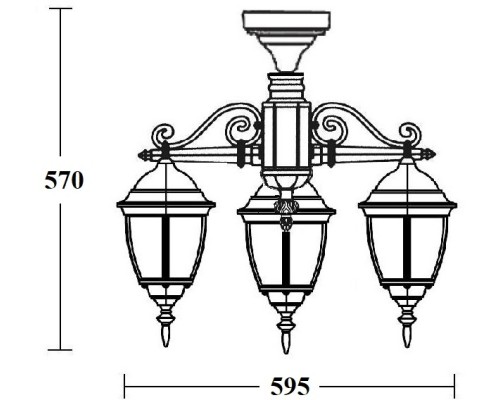 Потолочный светильник уличный ARSENAL S 91270SA/3/02 Bl Oasis Light