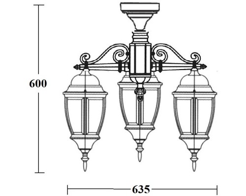 Потолочный светильник уличный ARSENAL L 91270LA/3 Bl Oasis Light
