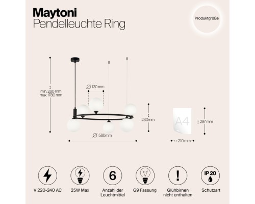 Подвесной светильник Ring MOD013PL-06B Maytoni