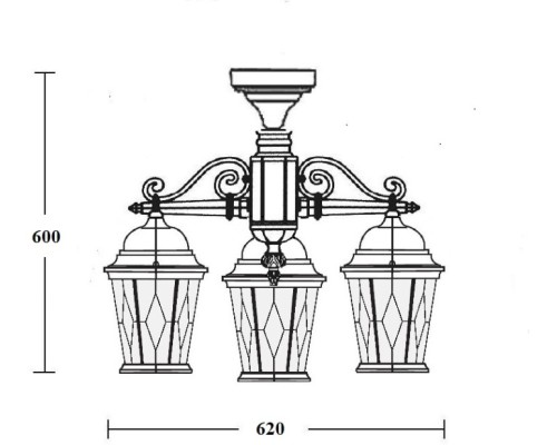 Потолочный светильник уличный ASTORIA 2M 91470MA/3 Gb ромб Oasis Light