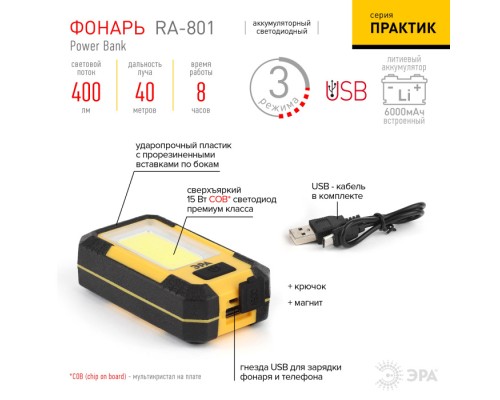 Рабочий фонарь RA-801 RA-801 ЭРА